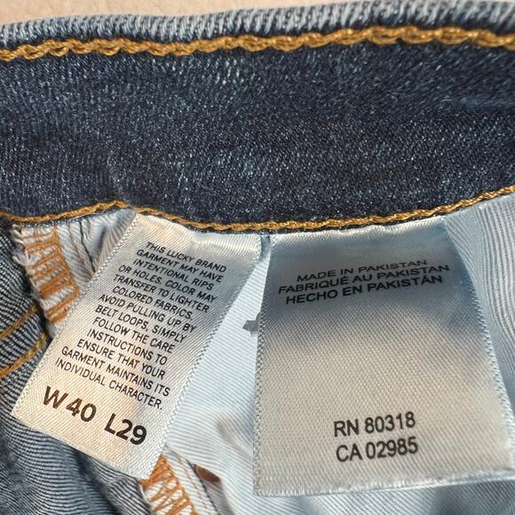 Lucky Brand Jeans Mens 40x29 Blue 410 Athletic Straight Comfort Stretch Denim - Picture 10 of 12